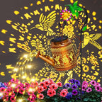 2 Packs Solar Watering Can Lights Hummingbird Garden Decor,Hanging Lanterns Outdoor,Birthday Gift for Mom Women Grandma,Waterproof Solar Fairy String Decorative Outside Lights for Yard Art Patio Porch