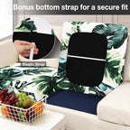 Cushion Covers for Patio Furniture, Stretch Fit, Monstera Deliciosa