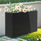 Metal Planter Box 36” x 12” x 24”, Heavy Duty Tall Rectangle Planter Box with Removable Insert Shelves for Porch, Garden, Patio, Yard