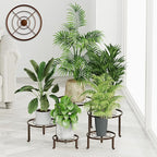 5 Pack Plant Stand Indoor Outdoor, Flower Pot Stand Plant Rack for Home Courtyard Gardens, Round Metal Corner Plant Stand for Flower Holder for Multiple Plants