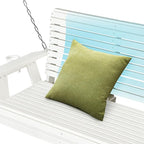 HDPE Porch Swing with 18/8 Stainless Steel Bolts, Ergonomic Design, Ultra Weather-Resistant, Heavy Duty 1200 LBS, for Outdoor Patio Garden Yard (Vanilla White)