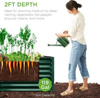 Best Choice Products 4x2x2ft Outdoor Metal Raised Garden Bed, Deep Root Planter Box for Vegetables, Flowers, Herbs, and Succulents w/ 119 Gallon Capacity - Dark Green