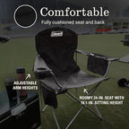Coleman Portable Camping Chair with 4-Can Cooler, Cushioned Seat & Back with Side Pockets & Cup Holder, Carry Bag Included, Great for Camping, Tailgating, Firepits, Patio, & More