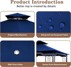 SCOCANOPY Replacement Gazebo Canopy for 10 x 12 Regency II Patio Gazebo Model L-GZ798PST,A101004104,A101004105,(Navy Blue)