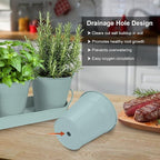 Herb Garden Planter Indoor Kit – 6 Metal Pots with 2 Trays for Windowsill & Kitchen Counter – Modern Decorative Indoor Planters for Herbs, Succulents & Small Plants, Mint