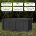 Deck Box 150 Gallon Black Resin Chest, Lockable and Waterproof