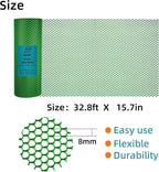 Decorative Plastic Garden Fence Netting, Green, 15.7 in x 32.8 ft Roll