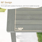 LUE BONA Outdoor Coffee Table, HDPS Patio Coffee Tables for Outside Rectangle, Adjustable Levelling Feet/Weather Resistant, Patio Table for Deck, Pool, Balcony, Indoor or Outdoor Use, Gray
