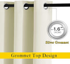 NICETOWN Room Darkening Beige Curtain 84 inch Length - Grommet Solid Thermal Insulated Doorway Drape Blackout Curtain Sound Reducing for Bedroom/Living Room (1 Panel, W66 X L84)