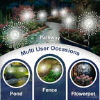 Solar Garden Lights Outdoor, 6 Pack 120 LED Twinkling Firework Lights Decorative with 2 Modes, Outdoor Waterproof Solar Starburst Light for Outside Yard Pathway Garden Decor, White