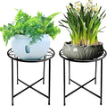 Plant Stand, 2 Pack Round Plant Stands Indoor Outdoor, Retro Design 15'' Tall Plant Stand, Rust-proof Coated Metal Plant Pot Stand Flower Stands for Indoor Plants Patio Garden Home Decor Black