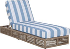 SAFAVIEH Outdoor Patio Furniture Collection - Gillian Heather Tan Rope Daybed, Baby Blue Stripe Cushion, Coastal Sunlounger, Fully Assembled (PAT7527U)