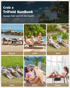 KingCamp Tanning Chair with Face Hole, Lounge Chairs Outdoor Folding Comfy Adjustable 5-Position Lay Flat Foldable Chaise Chaser Lounger for Outside Beach Patio Sun Bathing Pool, Grey