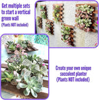 ShopLaLa Wall Planter - 2 Pack Wooden Orchid Planter Frame Display Outdoor Plants, Wall Mount Air Plants Succulent Holder Hanger, Vertical Garden Plant Wall Decor Macetas para Orquideas 15.7" (40cm)