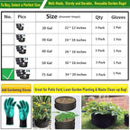 3-Pack 75 Gallon Thickened Plant Grow Bags Large (34x20 in) Heavy Duty Garden Bag Fabric Plant Pots for Tomato,Potato Planter,Herbs Veggies Planting,Flower Pots,Barrel Planter,Leaf Bag,Yard Waste Bags