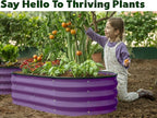 Plant & Plot Galvanized Raised Garden Beds Outdoor // 4×2×1 ft (2-Pack) Planter Raised Beds for Gardening, Vegetables, Flowers (Purple) // Large Metal Garden Box