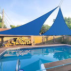 E&K Sunrise 28' x 28' x 28' Sun Shade Sail Triangle Canopy Shade Cover UV Block for Patio Backyard Garden Outdoor (Blue)