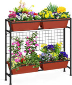Raised Garden Beds with Legs, Elevated Planter Box Outdoor for Vegetables, Flowers, Herbs, Indoor Standing Garden Bed with Drainage Holes for Backyard Patio Gardening, Red