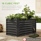 Best Choice Products 4x2x2ft Outdoor Metal Raised Garden Bed, Deep Root Box Planter for Vegetables, Flowers, Herbs, 119 Gallon Capacity, 100% Non Toxic Materials - Wood Grain