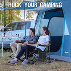 Portal Outdoor Rocking Chair Camping Folding Portable Rocker with Cup Holder Side Pocket Carry Bag, Support 350LBS (Green), 2 Pack
