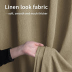 Easy-Going Linen Look Outdoor Curtains Waterproof Windproof Porch Curtains, Soft Thicken Outdoor Privacy Curtains for Patio, Gazebo, Grommet Top and Tab Bottom Drape, 1 Panel, 110x108 inch, Khaki