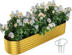 Galvanized Metal Planter Round Raised Garden Bed Kit for Gardening Outdoor Garden Box Raised Flower Bed 1PC Gold 8X2X1FT
