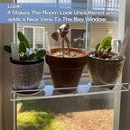 2-Pack 15 Inch Acrylic Window Boxes Plant Shelves, with Suction Cup Window Sill Extender, for Indoor/Outdoor Succulents, Micro Greens, Seed Starter Pots, Herb Planters