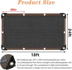 QLOFEI 18 x 24 FT Shade Cloth for Garden, 80% Sunblock Shade Neting Cover with Grommets, Sun Screens for Patio Plants Greenhouse, Mesh Tarp for Kennel Chicken Coop Pergola Outdoor