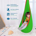 Hammock Chair for Kids, Green Cotton Sensory Pod Swing, Indoor or Outdoor