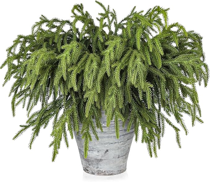 Artificial Pine Greenery Stems, 12 Pcs 18 Inch Green Waterproof