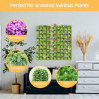 Hanging Planting Grow Bags, 90 Pockets Hanging Vertical Wall Planter Wall Mounted Grow Bag Outdoor Indoor Gardening Vertical Greening Flower Container, Planting Bags Storage Bags(1.1 m × 1.1 m, Green)