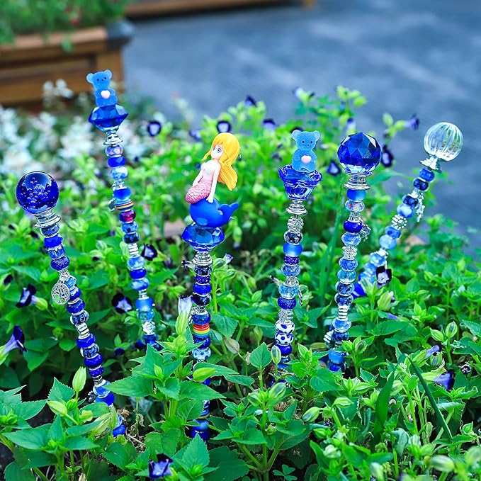 Decorative Garden Stakes DIY Kit, 158 Pieces, Sapphire Blue