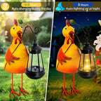Garden Decor Chicken Solar Statues,Unique Garden Statues Chicken with Solar Lantern Waterproof,Birthday Gifts for Women Mom Grandma,Front Patio Balcony Yard Art Lawn Ornaments Porch Outdoor Decoration