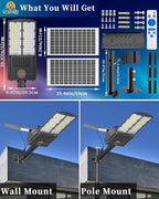 Solar Street Light 104 LED Outdoor Parking Lot Fixture with Remote