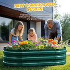 KING BIRD Raised Garden Bed Kit 2025 Upgraded 10-Minute Assembly Galvanized Planter Garden Box Outdoor for Gardening, Vegetables, Flowers, 47x24x12 in, Green