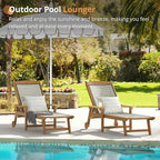 LUE BONA Chaise Lounge Chair Outdoor Set of 4, HDPS and HDPE Wicker Material, Patio Lounge Chair with Adjustable Backrest, Resin Pool Lounge Chairs with Wheels for Backyard, Poolside and Deck