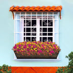 Halatool 4Pack 30 Inch Window Box with Coco Liner Sturdy Metal Railing Planter with Coconut Coir Basket Liners for Window Deck Fence Porch and Patio Outdoor Indoor Lawn