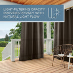 TOWN & COUNTRY ΒASICS Cabana Solid Heavyweight Indoor Outdoor Curtains, Light Filtering Opacity with Grommet Top, Water Repellent, 2-Pack Set, 54"x84", Chocolate