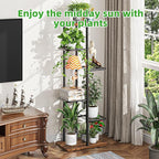 Plant Stand Indoor, Tall 6 Tier Metal Plant Shelf – Brown
