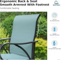Bar Stools Set of 2, Swivel Patio Barstools with Armrests in Turquoise Blue