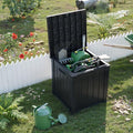 Deck Box 51 Gallon Black Resin Lockable Outdoor Storage Box