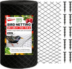 Heavy Duty Bird Netting for Garden Protection & Fruit Trees, 25x25 Ft with 10 Stakes – Black Anti-Bird Net for Poultry, Deer, & Squirrel Protection, Durable Nylon Mesh for Garden and Yard Use