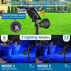 T-SUNUS Christmas Solar Landscape Spotlights Outdoor IP65 Waterproof Blue Spot Lights Outside Auto On/Off Yard Lighting 2 Modes for Tree Driveway Garden Flag Pond Pool Statue Backyard Halloween 4 Pack