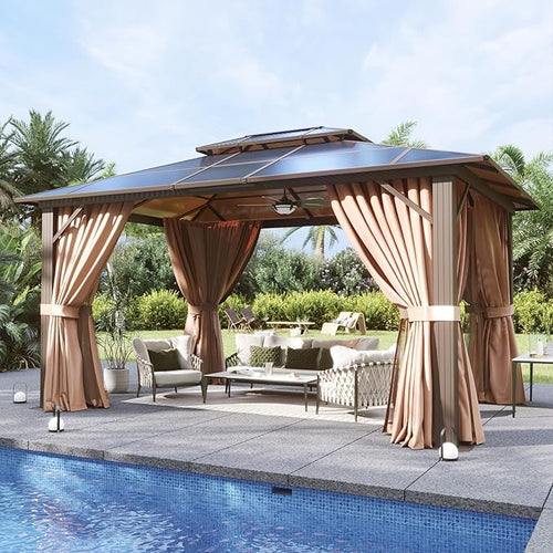 10'x12' Hardtop Gazebo, Aluminum Frame Permanent