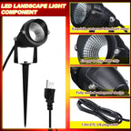 4 Pcs Christmas Red Spotlight Outdoor Plug in Landscape Lighting 12w Ip66 Waterproof LED Lights with Spiked Stand 270° Adjustable Outdoor Spot Lights for Yard Lawn Garden Tree Flags Holiday