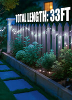 Minetom Solar String Lights, 2 Packs Total 66Ft 200 LED Solar Fairy Lights, Waterproof Solar Lights for Outside Patio Yard Tree Wedding Christmas, Pure White