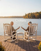 Ciokea Oversized Outdoor Rocking Chairs Set of 2, 380lbs Heavy-Duty Large Patio Rocker, High Back Cozy Porch Chairs, Weather Resistant Patio Rocking Chairs for Outside, Fire Pit, Deck, White