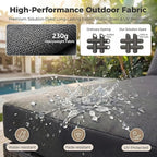 NICESOUL 11 Piece Patio Furniture Set with Fire Pit Natural Gas/Propane, 29.3'' High Back Outdoor Sectional with Lounger & Fire Pit, Large Deep Rattan Sofa Set for Garden Backyard, Gray