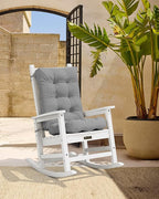 SERWALL HDPE Outdoor Rocking Cushion Set of 2, Memory Foam Cushion Dark Gray