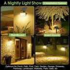 Solar Spot Lights Outdoor, 102 LED Solar Garden Yard Spotlight Waterproof Landscape Flood Powered Lights with Adjustable Light & Panel, 4 Lighting Modes for Pathway Driveway, 4 Pack(Warm White)